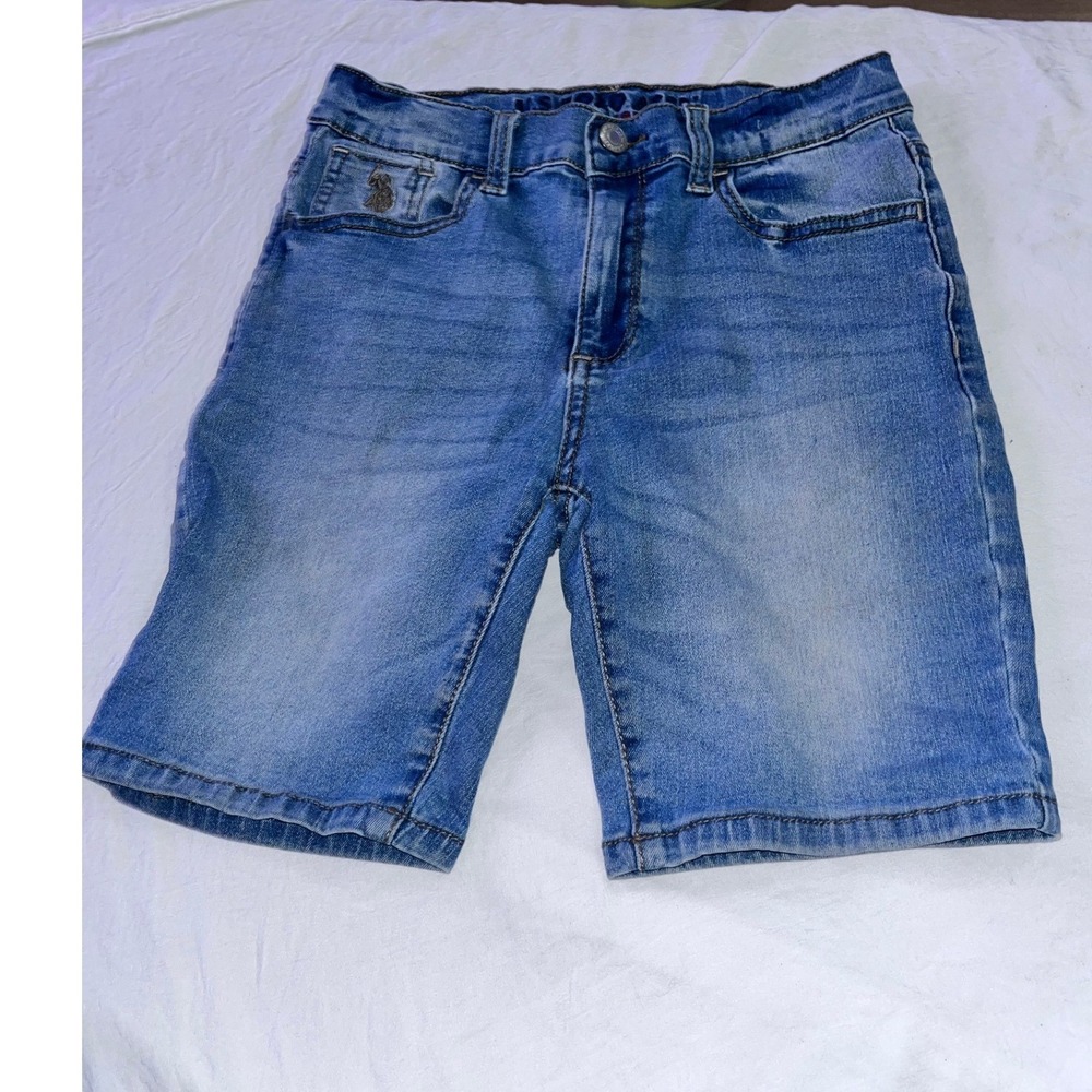 US Polo Assn Kids‎ Denim Shorts Blue Size 12 Distressed Summer Casual